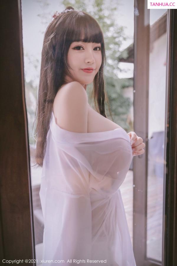 朱可 barbie可儿 洁白迷人朱可儿 薄纱古风外拍系列第22张图片